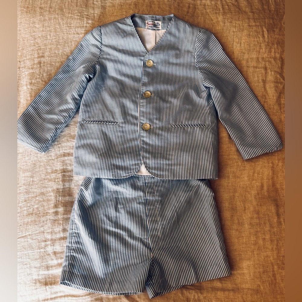 Boys size 6 Vintage Seersucker suit set by IMP ORIGINALS.
